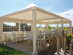 Gazebo con PVC cm 405x405 Airone Rubino Leggero verniciato piantone mm 194