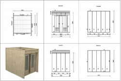 Casetta in legno Moderna cm 200x200