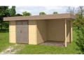 Casetta in legno Oriente2 con tettoia cm 300x240