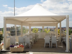 Gazebo con PVC cm 405x405 Airone Rubino Leggero verniciato piantone mm 194