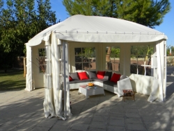 Gazebo con PVC cm 490x600 Cicogna Gemma Basic zincato piantone mm 60
