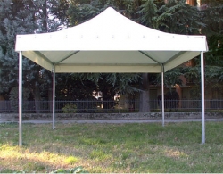 Gazebo cm 400x400 con PVC Airone Corallo Light zincato piantone mm 40